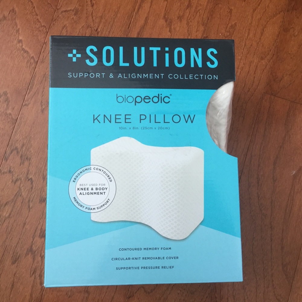 NIB Solutions Biopedic Ergonomic Knee Pillow Memory Foam White Posture Comfort